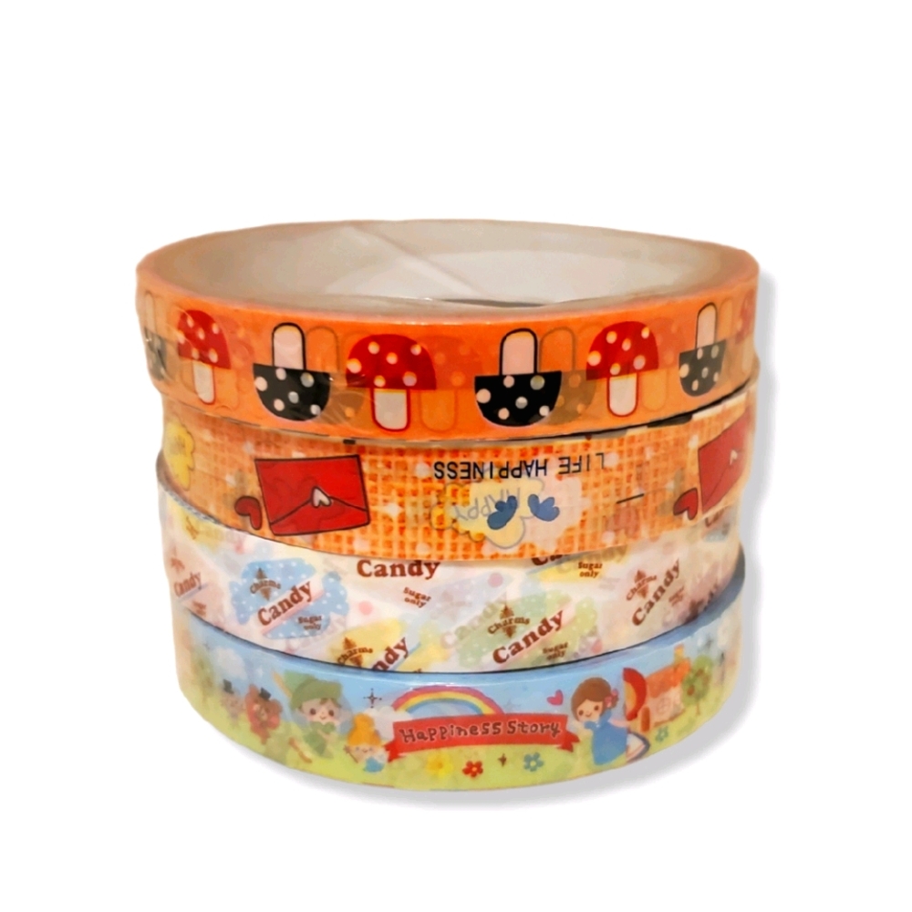 4 Rolls Cute Unopened Washi Tape Rolls from Asia